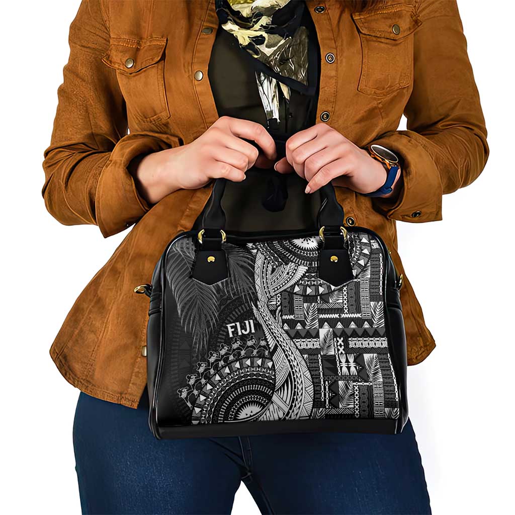 Fiji Rugby Bula Masi Shoulder Handbag Fish Tail Kaivity Cibi - Black