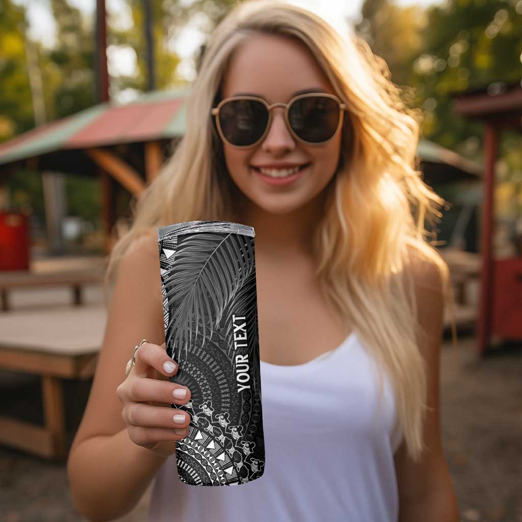 Fiji Rugby Personalised Bula Masi Skinny Tumbler Fish Tail Kaivity Cibi - Black
