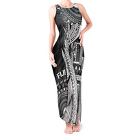 Fiji Rugby Personalised Bula Masi Tank Maxi Dress Fish Tail Kaivity Cibi - Black LT7 Women Black - Polynesian Pride