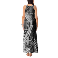Fiji Rugby Personalised Bula Masi Tank Maxi Dress Fish Tail Kaivity Cibi - Black LT7 - Polynesian Pride