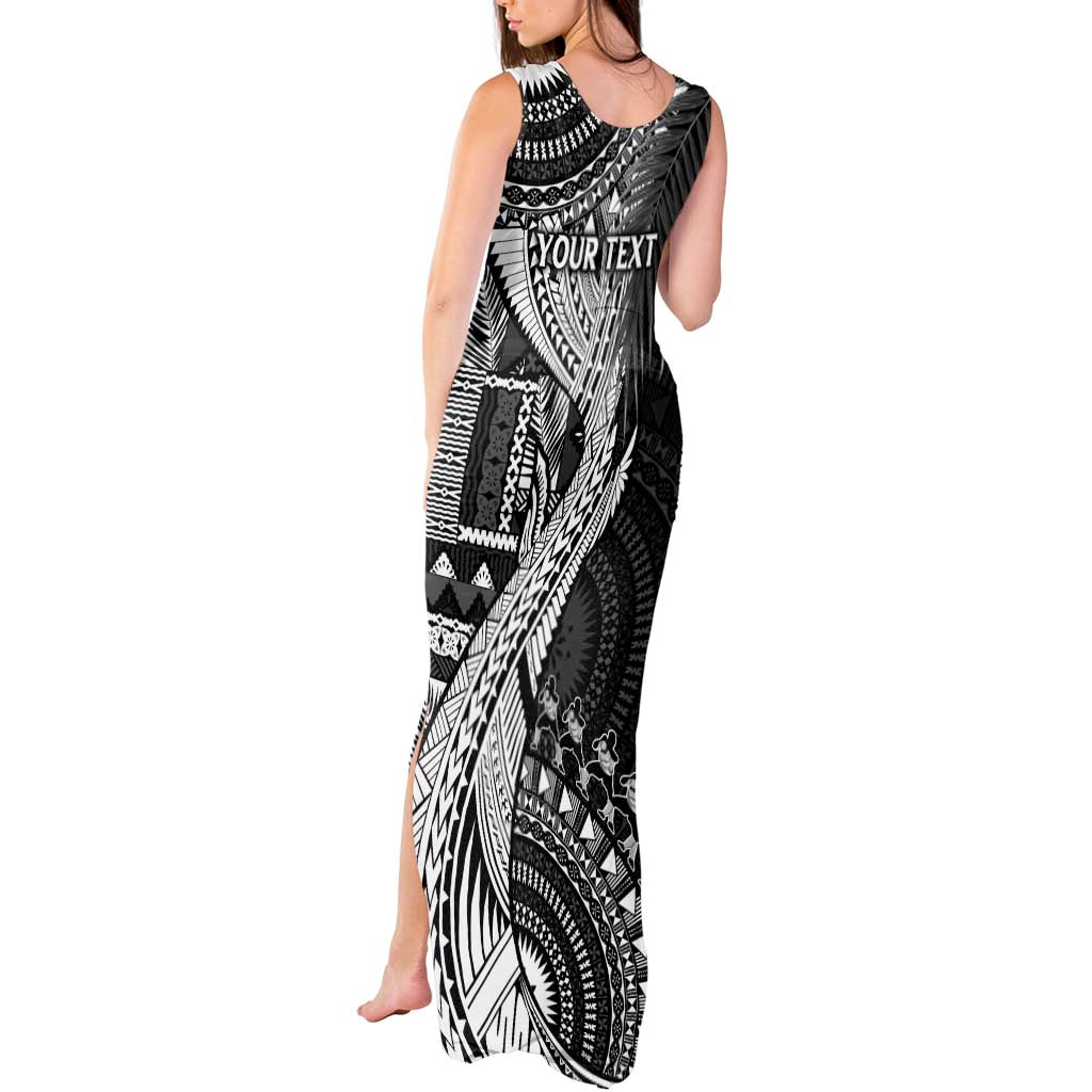 Fiji Rugby Personalised Bula Masi Tank Maxi Dress Fish Tail Kaivity Cibi - Black LT7 - Polynesian Pride
