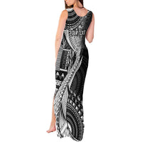 Fiji Rugby Personalised Bula Masi Tank Maxi Dress Fish Tail Kaivity Cibi - Black LT7 - Polynesian Pride