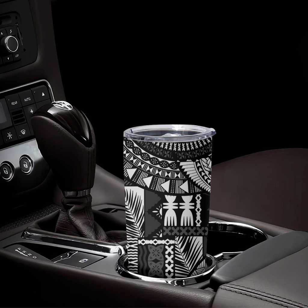 Fiji Rugby Personalised Bula Masi Tumbler Cup Fish Tail Kaivity Cibi - Black