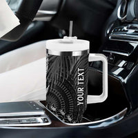 Fiji Rugby Personalised Bula Masi Tumbler With Handle Fish Tail Kaivity Cibi - Black LT7 - Polynesian Pride