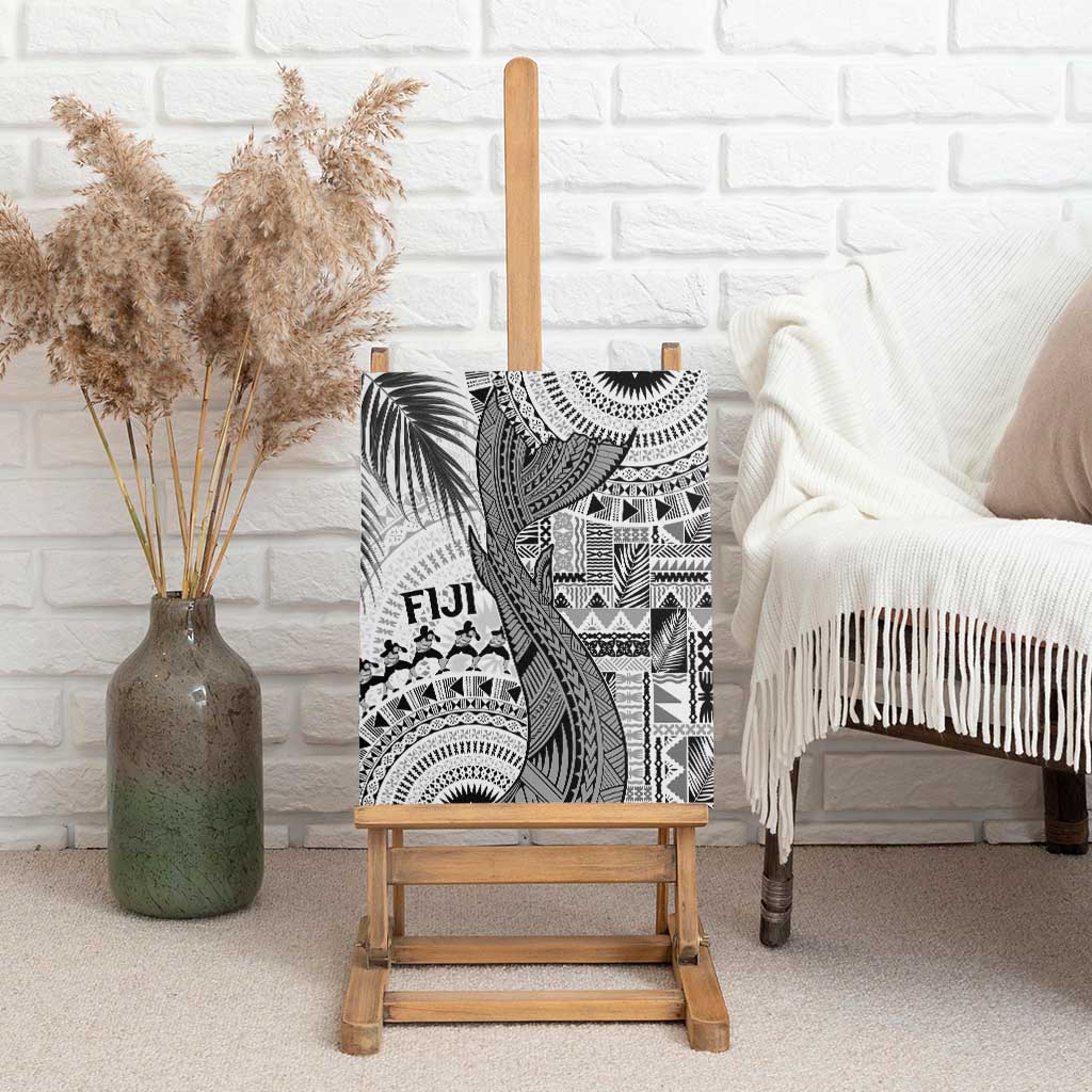 Fiji Rugby Bula Masi Canvas Wall Art Fish Tail Kaivity Cibi - White