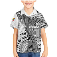 Fiji Rugby Personalised Bula Masi Family Matching Mermaid Dress and Hawaiian Shirt Fish Tail Kaivity Cibi - White LT7 Son's Shirt White - Polynesian Pride