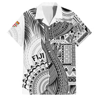 Fiji Rugby Personalised Bula Masi Family Matching Summer Maxi Dress and Hawaiian Shirt Fish Tail Kaivity Cibi - White LT7 Dad's Shirt - Short Sleeve White - Polynesian Pride