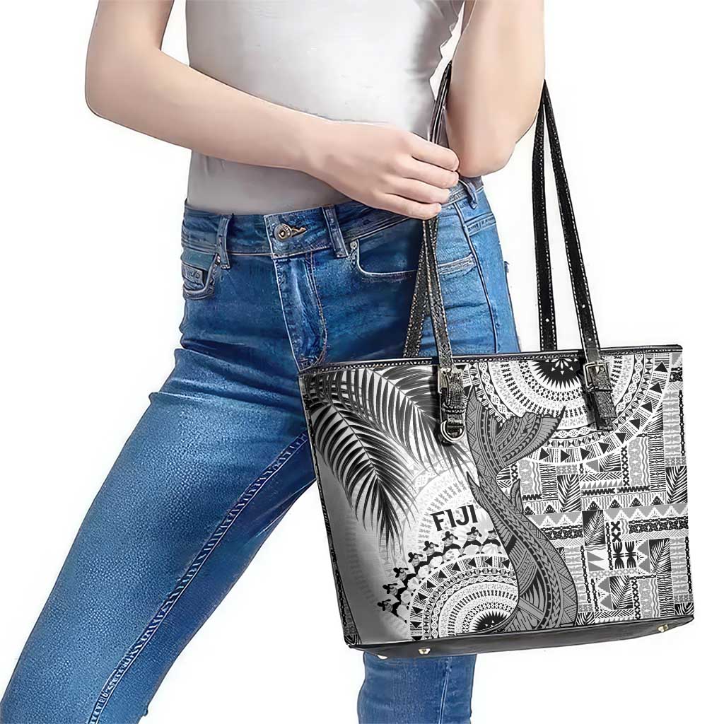 Fiji Rugby Bula Masi Leather Tote Bag Fish Tail Kaivity Cibi - White