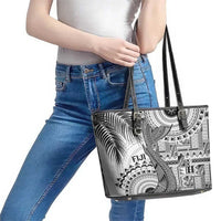 Fiji Rugby Bula Masi Leather Tote Bag Fish Tail Kaivity Cibi - White