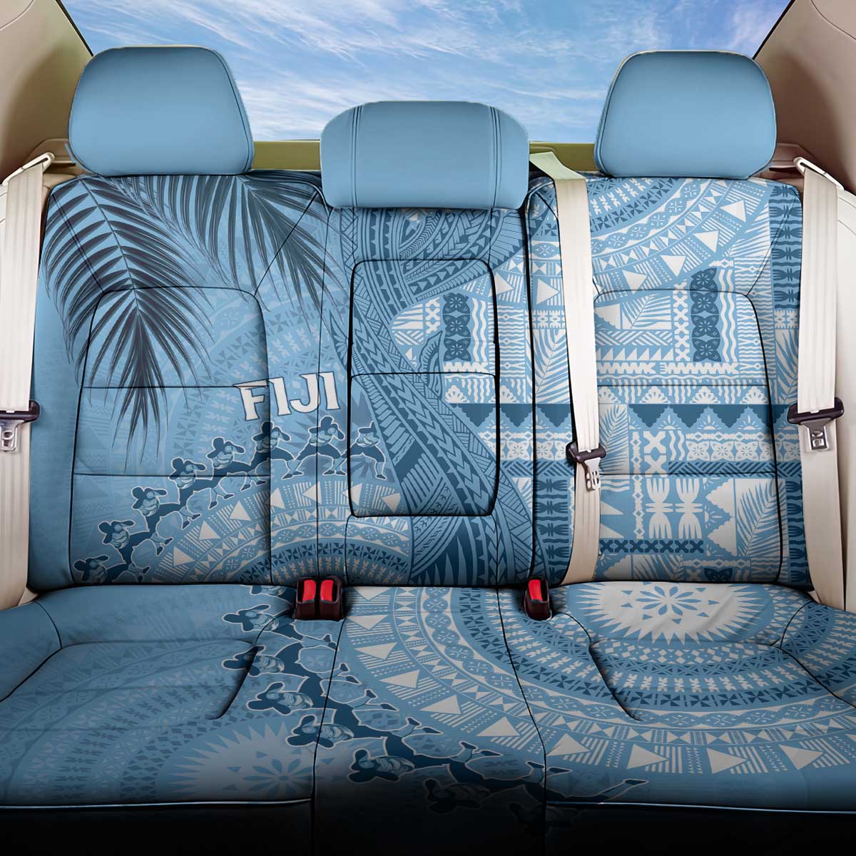 Fiji Rugby Bula Masi Back Car Seat Cover Fish Tail Kaivity Cibi - Turquoise LT7 One Size Turquoise - Polynesian Pride