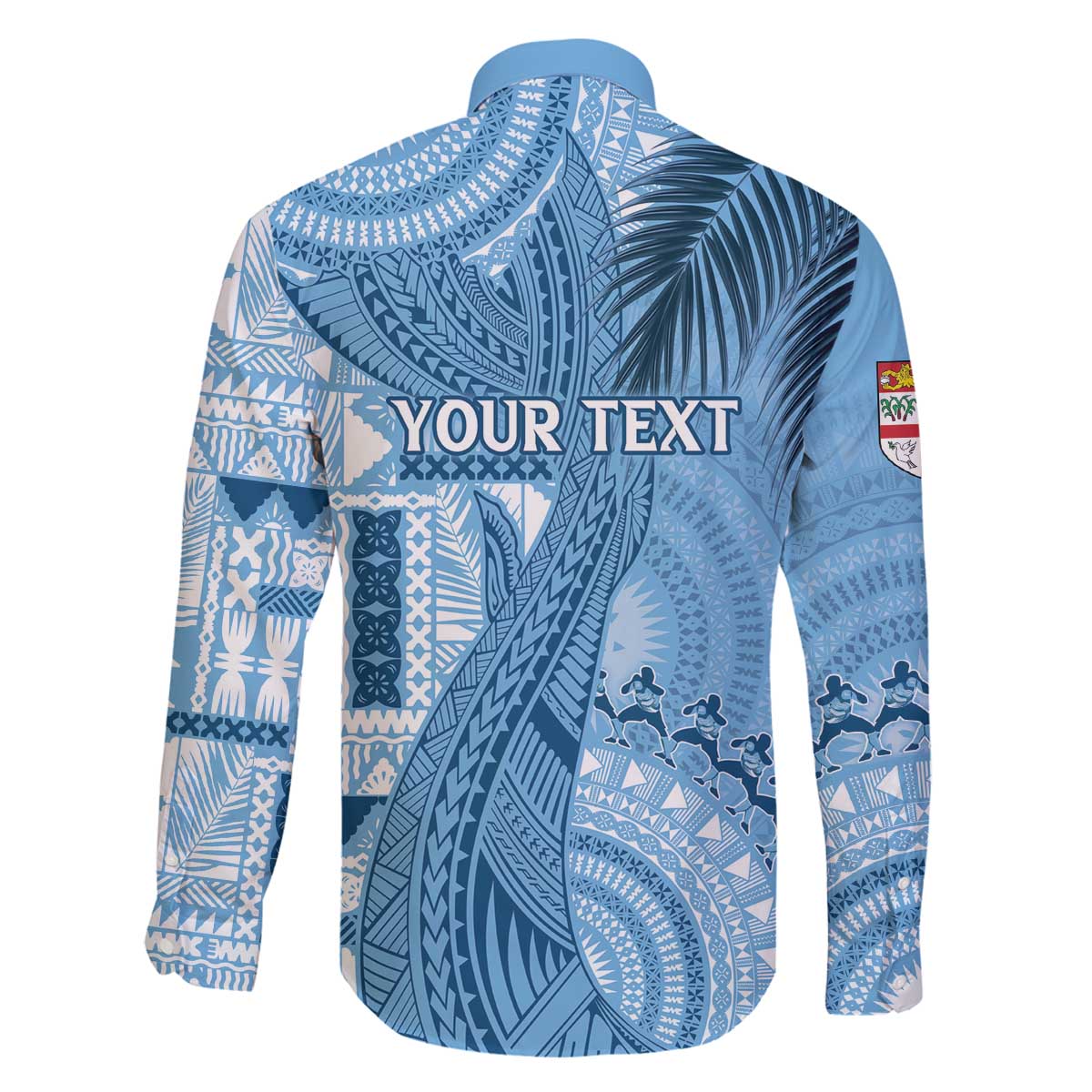 Fiji Rugby Personalised Bula Masi Family Matching Off Shoulder Short Dress and Hawaiian Shirt Fish Tail Kaivity Cibi - Turquoise LT7 - Polynesian Pride
