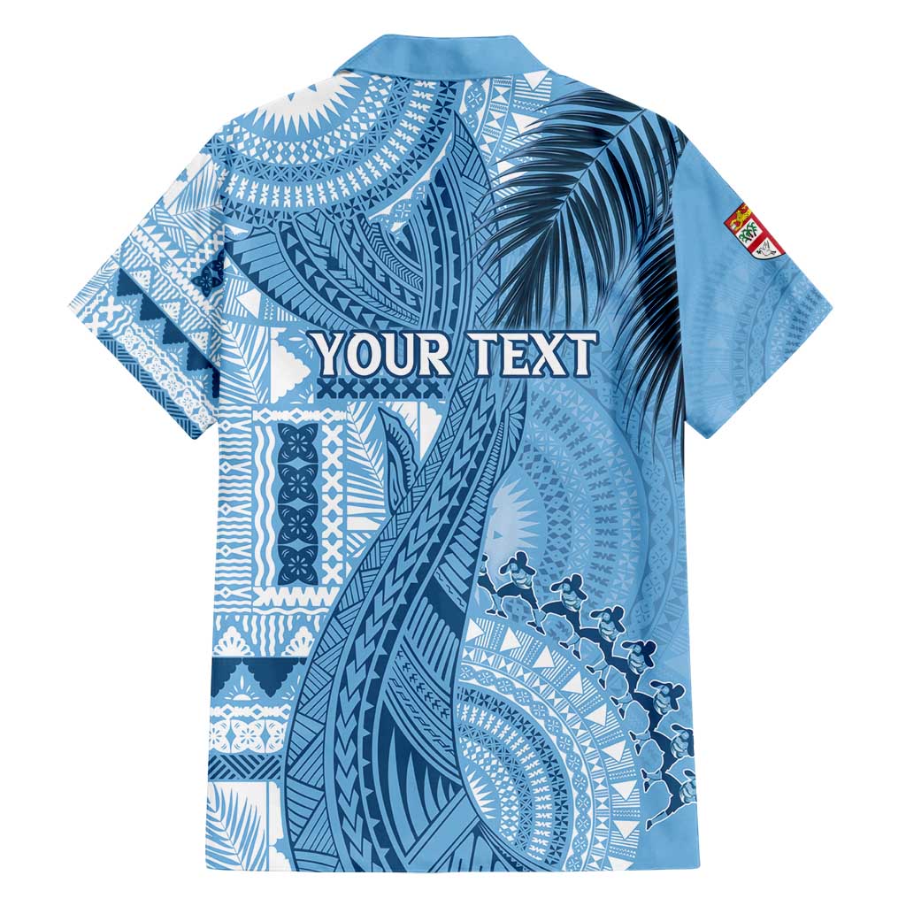 Fiji Rugby Personalised Bula Masi Family Matching Summer Maxi Dress and Hawaiian Shirt Fish Tail Kaivity Cibi - Turquoise LT7 - Polynesian Pride