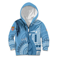 Fiji Rugby Personalised Bula Masi Kid Hoodie Fish Tail Kaivity Cibi - Turquoise