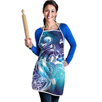 Aloha Hawaii Turtle Apron Teal Purple Ribbon - Polynesian Pride