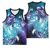 Aloha Hawaii Turtle Basketball Jersey Teal Purple Ribbon LT7 - Polynesian Pride