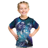 Aloha Hawaii Turtle Kid T Shirt Teal Purple Ribbon LT7 Purple Teal - Polynesian Pride