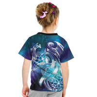 Aloha Hawaii Turtle Kid T Shirt Teal Purple Ribbon LT7 - Polynesian Pride