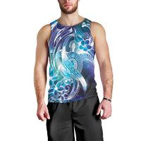 Aloha Hawaii Turtle Men Tank Top Teal Purple Ribbon LT7 - Polynesian Pride