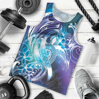 Aloha Hawaii Turtle Men Tank Top Teal Purple Ribbon LT7 - Polynesian Pride