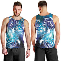 Aloha Hawaii Turtle Men Tank Top Teal Purple Ribbon LT7 - Polynesian Pride