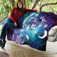 Aloha Hawaii Turtle Quilt Teal Purple Ribbon - Polynesian Pride