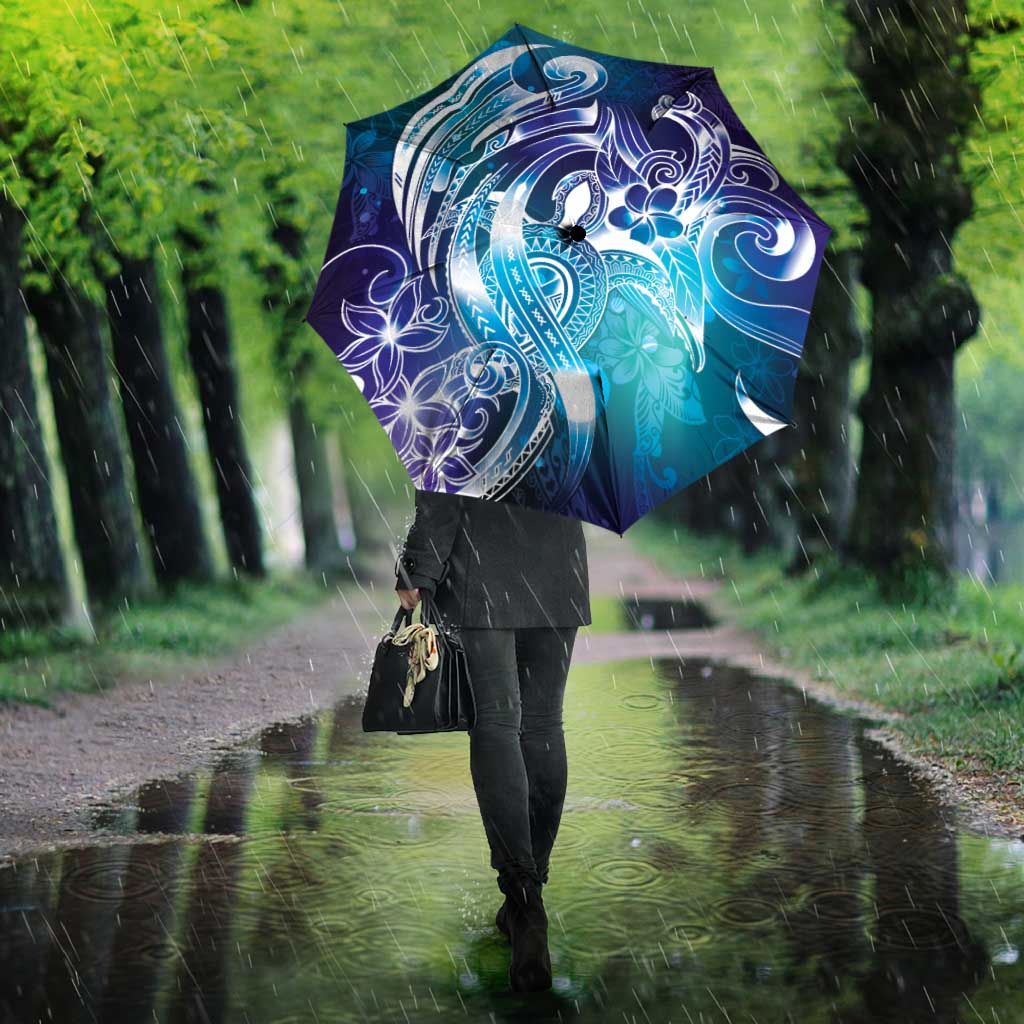 Aloha Hawaii Turtle Umbrella Teal Purple Ribbon - Polynesian Pride