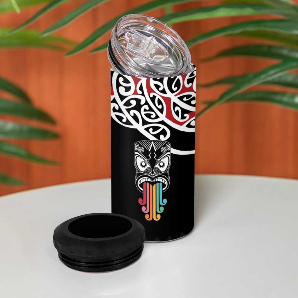 Kia Kaha Te Reo Maori 4 in 1 Can Cooler Tumbler 50 Years Mo Ake Tonu Te Reo LT7 - Polynesian Pride