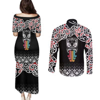 Kia Kaha Te Reo Maori Couples Matching Puletasi and Long Sleeve Button Shirt 50 Years Mo Ake Tonu Te Reo LT7 - Polynesian Pride
