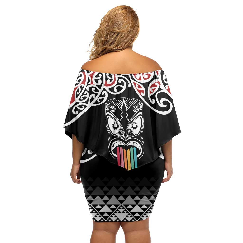 Kia Kaha Te Reo Maori Family Matching Off Shoulder Short Dress and Hawaiian Shirt 50 Years Mo Ake Tonu Te Reo LT7 - Polynesian Pride