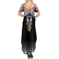 Kia Kaha Te Reo Maori Family Matching Summer Maxi Dress and Hawaiian Shirt 50 Years Mo Ake Tonu Te Reo LT7 - Polynesian Pride