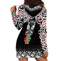 Kia Kaha Te Reo Maori Hoodie Dress 50 Years Mo Ake Tonu Te Reo LT7 - Polynesian Pride