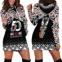 Kia Kaha Te Reo Maori Hoodie Dress 50 Years Mo Ake Tonu Te Reo LT7 - Polynesian Pride