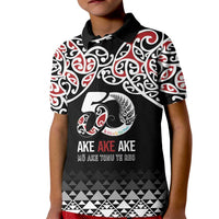 Kia Kaha Te Reo Maori Kid Polo Shirt 50 Years Mo Ake Tonu Te Reo LT7 Kid Black - Polynesian Pride