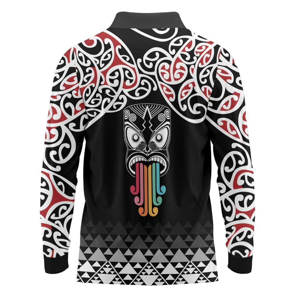 Kia Kaha Te Reo Maori Long Sleeve Polo Shirt 50 Years Mo Ake Tonu Te Reo LT7 - Polynesian Pride