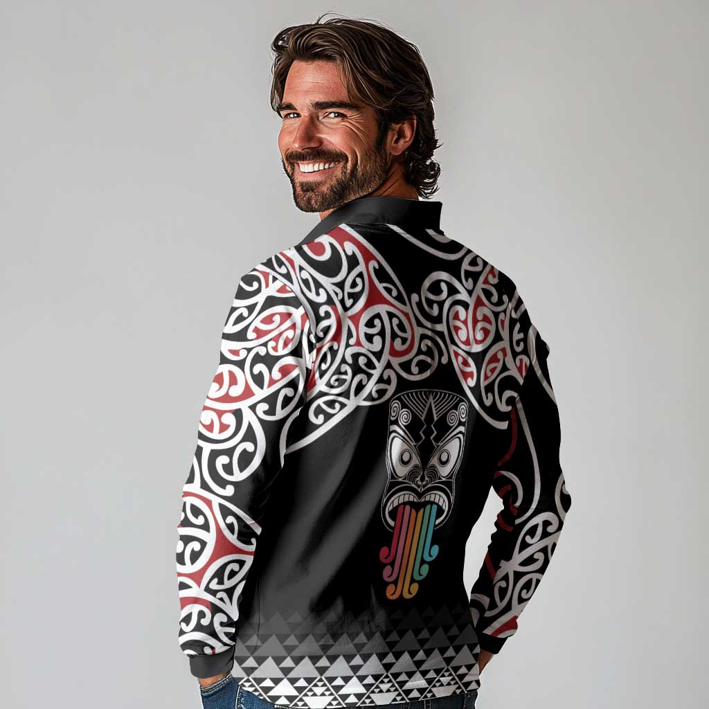 Kia Kaha Te Reo Maori Long Sleeve Polo Shirt 50 Years Mo Ake Tonu Te Reo LT7 - Polynesian Pride