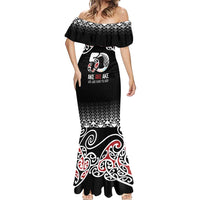 Kia Kaha Te Reo Maori Mermaid Dress 50 Years Mo Ake Tonu Te Reo LT7 - Polynesian Pride