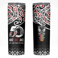 Kia Kaha Te Reo Maori Skinny Tumbler 50 Years Mo Ake Tonu Te Reo LT7 Black - Polynesian Pride