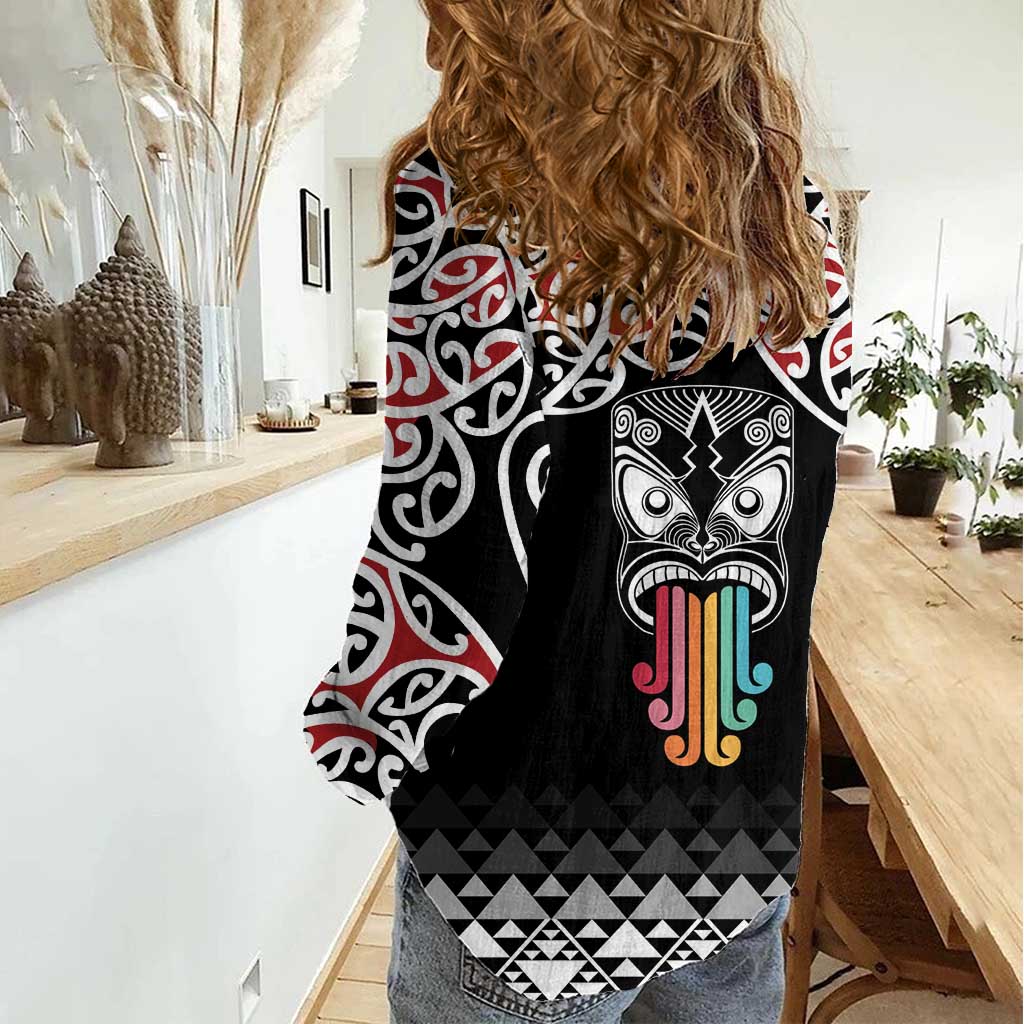 Kia Kaha Te Reo Maori Women Casual Shirt 50 Years Mo Ake Tonu Te Reo LT7 - Polynesian Pride