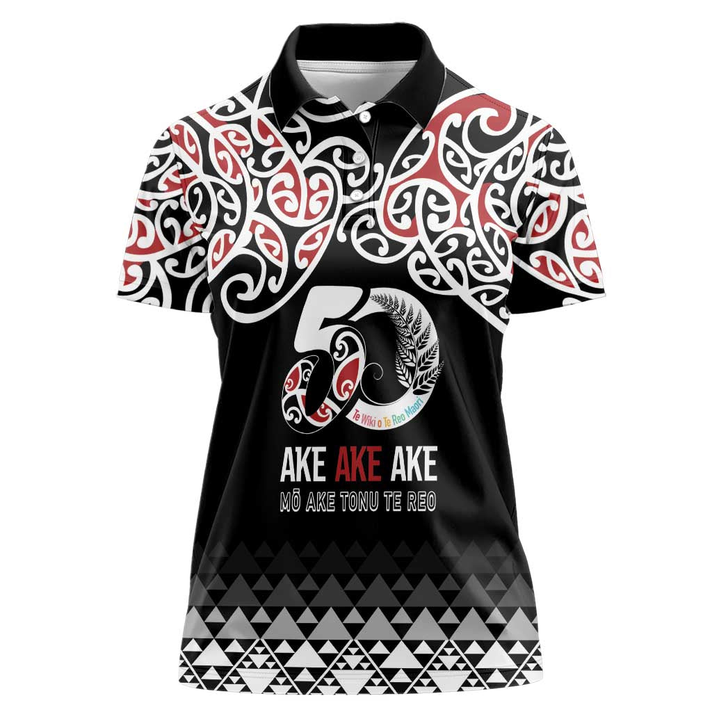 Kia Kaha Te Reo Maori Women Polo Shirt 50 Years Mo Ake Tonu Te Reo - Polynesian Pride