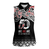 Kia Kaha Te Reo Maori Women Sleeveless Polo Shirt 50 Years Mo Ake Tonu Te Reo LT7 Female Black - Polynesian Pride