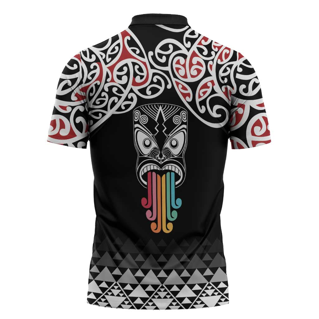 Kia Kaha Te Reo Maori Zipper Polo Shirt 50 Years Mo Ake Tonu Te Reo LT7 - Polynesian Pride