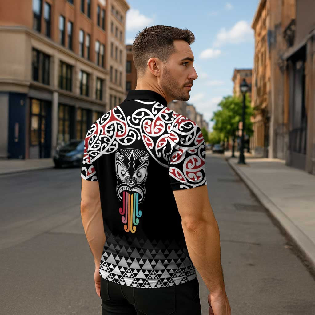Kia Kaha Te Reo Maori Zipper Polo Shirt 50 Years Mo Ake Tonu Te Reo LT7 - Polynesian Pride