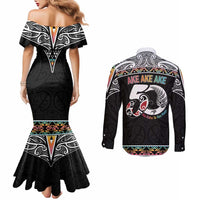 50 Years Kia Kaha Te Reo Maori Couples Matching Mermaid Dress and Long Sleeve Button Shirt Ake Ake Ake! LT7 - Polynesian Pride