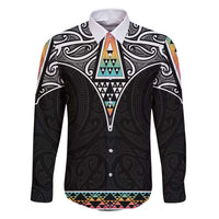 50 Years Kia Kaha Te Reo Maori Family Matching Long Sleeve Bodycon Dress and Hawaiian Shirt Ake Ake Ake! LT7 Dad's Shirt - Long Sleeve White - Polynesian Pride