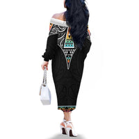 50 Years Kia Kaha Te Reo Maori Family Matching Off The Shoulder Long Sleeve Dress and Hawaiian Shirt Ake Ake Ake! LT7 - Polynesian Pride