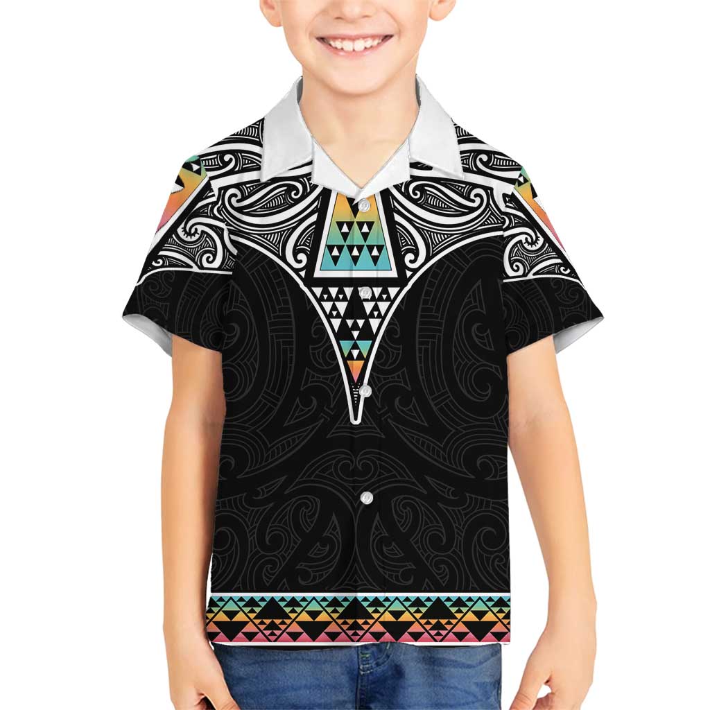 50 Years Kia Kaha Te Reo Maori Family Matching Off Shoulder Maxi Dress and Hawaiian Shirt Ake Ake Ake! LT7 Son's Shirt White - Polynesian Pride