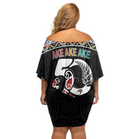 50 Years Kia Kaha Te Reo Maori Family Matching Off Shoulder Short Dress and Hawaiian Shirt Ake Ake Ake! LT7 - Polynesian Pride