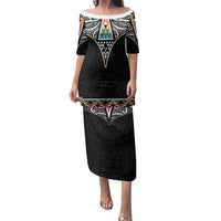 50 Years Kia Kaha Te Reo Maori Family Matching Puletasi and Hawaiian Shirt Ake Ake Ake! LT7 Mom's Dress White - Polynesian Pride