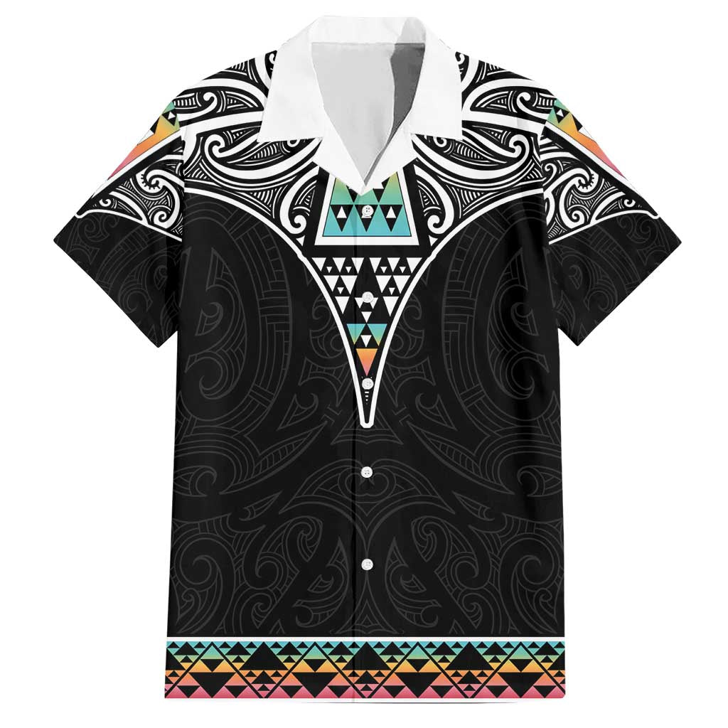 50 Years Kia Kaha Te Reo Maori Family Matching Short Sleeve Bodycon Dress and Hawaiian Shirt Ake Ake Ake! LT7 Dad's Shirt - Short Sleeve White - Polynesian Pride