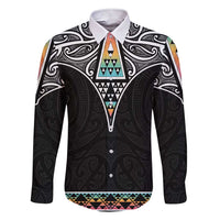 50 Years Kia Kaha Te Reo Maori Family Matching Short Sleeve Bodycon Dress and Hawaiian Shirt Ake Ake Ake! LT7 Dad's Shirt - Long Sleeve White - Polynesian Pride
